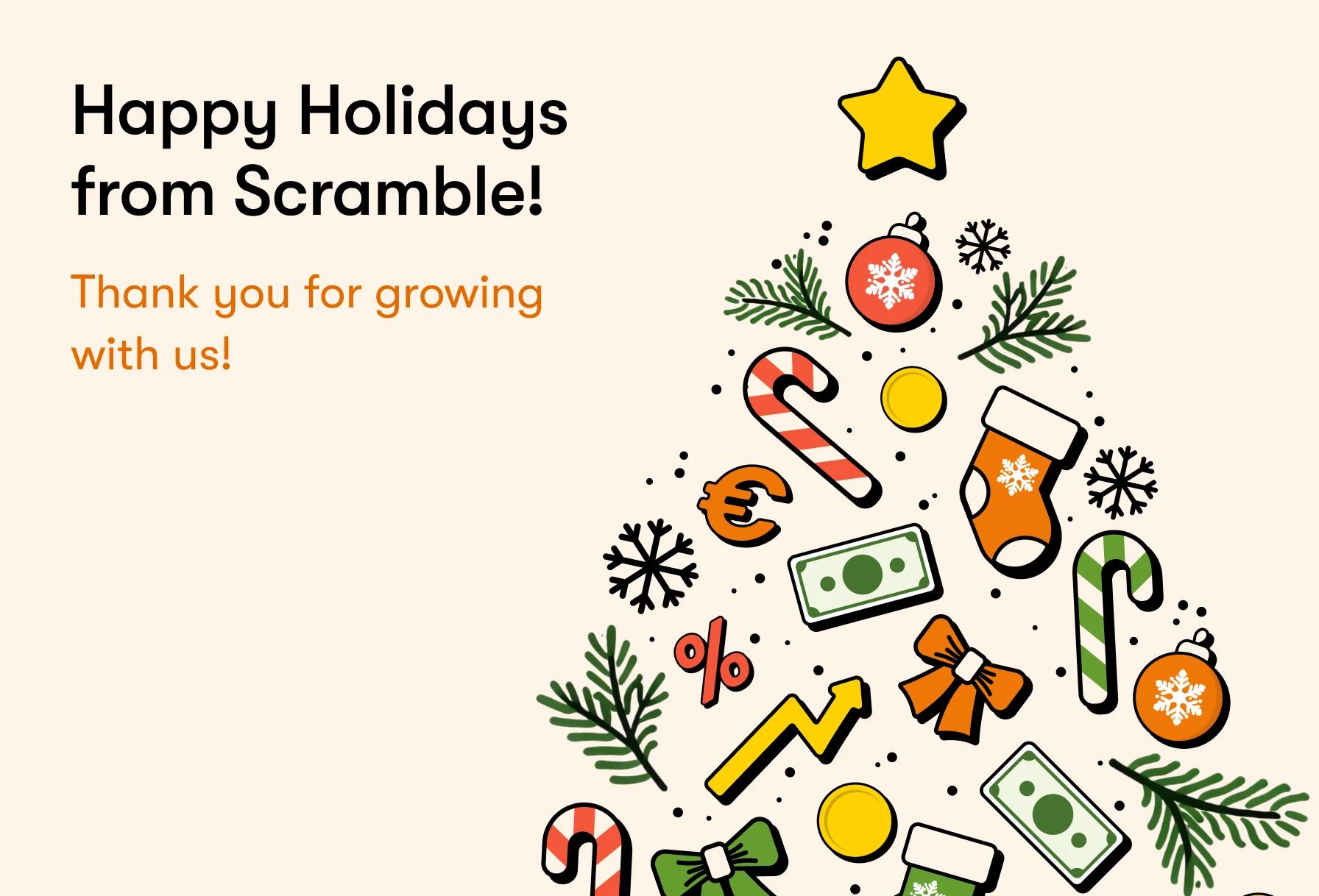 Fijne feestdagen van Scramble 🎄💛