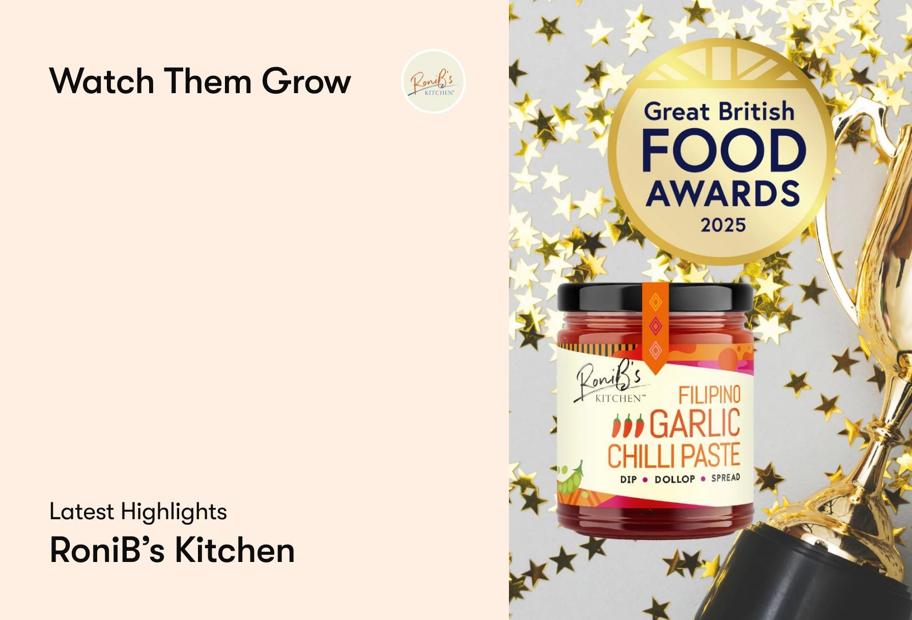 RoniB's Kitchen ganha ouro no Great British Food Awards 2025! 🥇